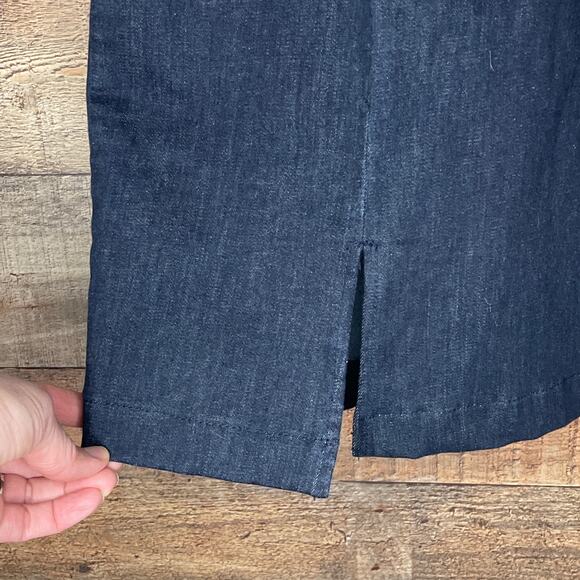 Alexia Admor Dark Blue Denim Sleeveless Dress Pink Floral Applique Size 10 - Picture 5 of 9